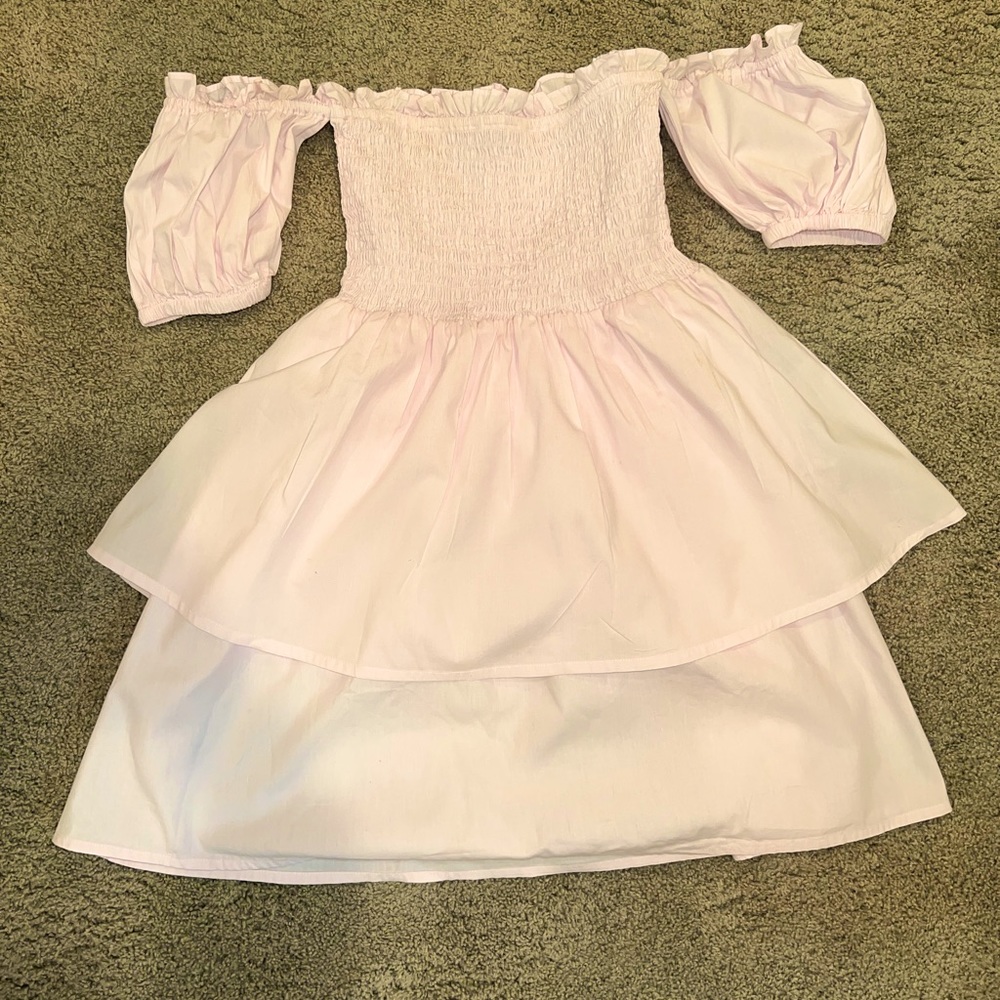 Edge Light Pink off the shoulder dress
